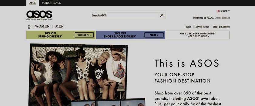 asos homepage