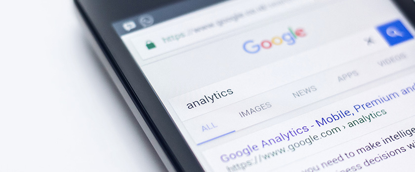 Phone with google search of analytics